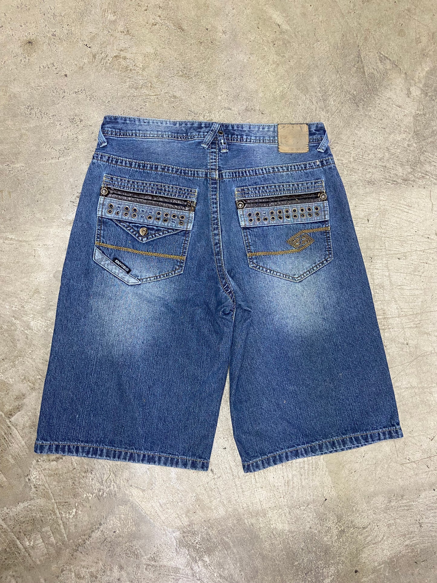 Y2K Enyce Blue Denim Baggy Shorts Sz 36