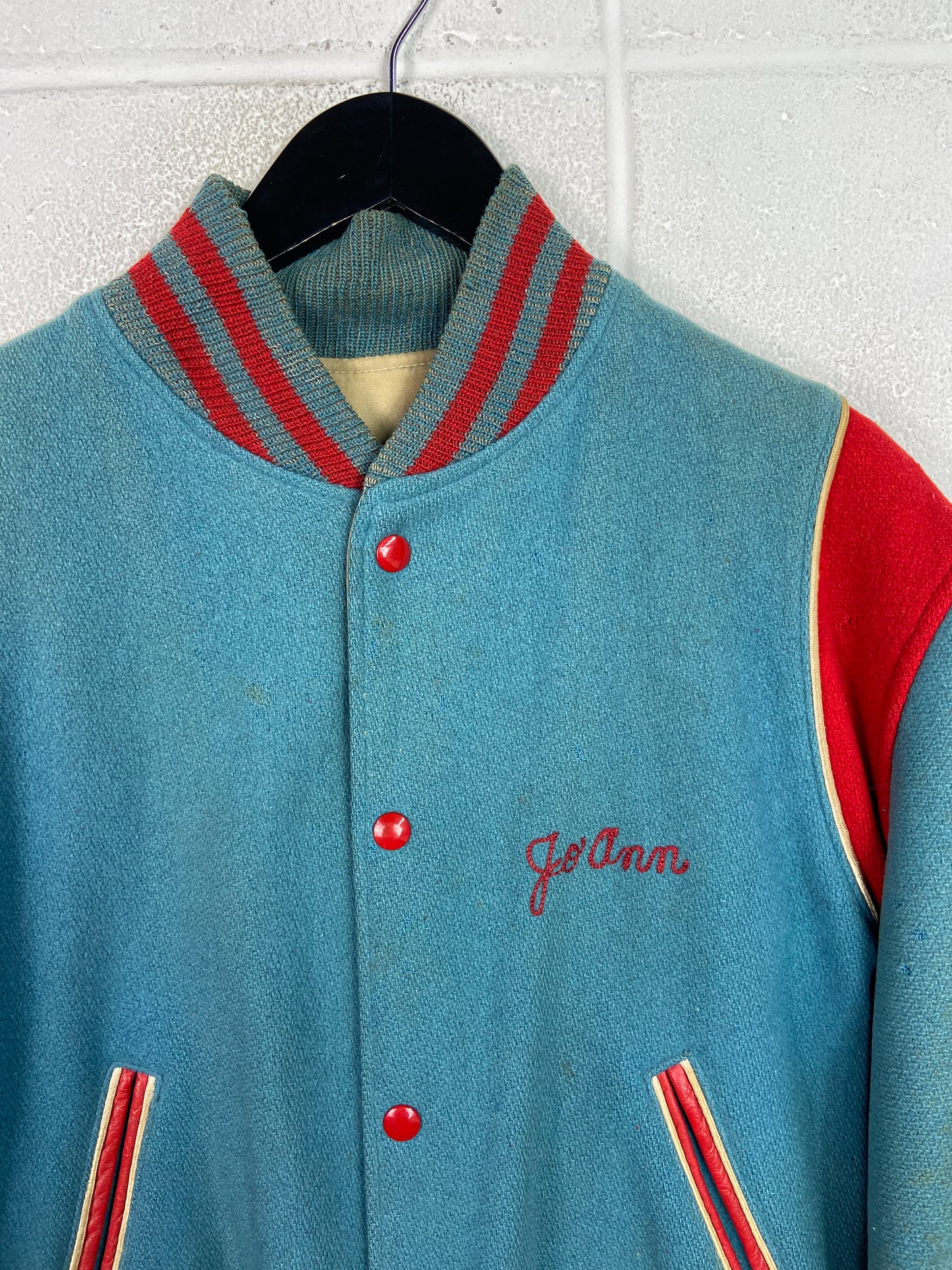 VTG Glencliff Colts 60's Baby Blue Varsity Jacket Sz M