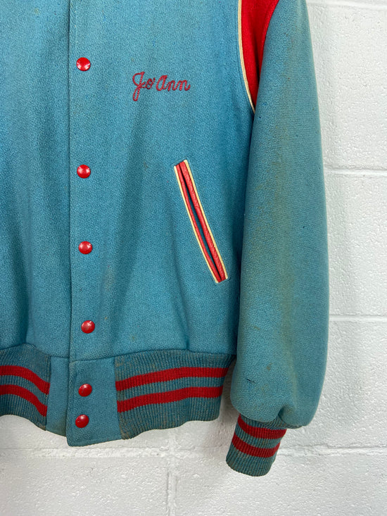 VTG Glencliff Colts 60's Baby Blue Varsity Jacket Sz M