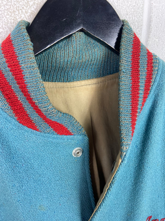 VTG Glencliff Colts 60's Baby Blue Varsity Jacket Sz M