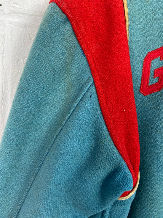 VTG Glencliff Colts 60's Baby Blue Varsity Jacket Sz M