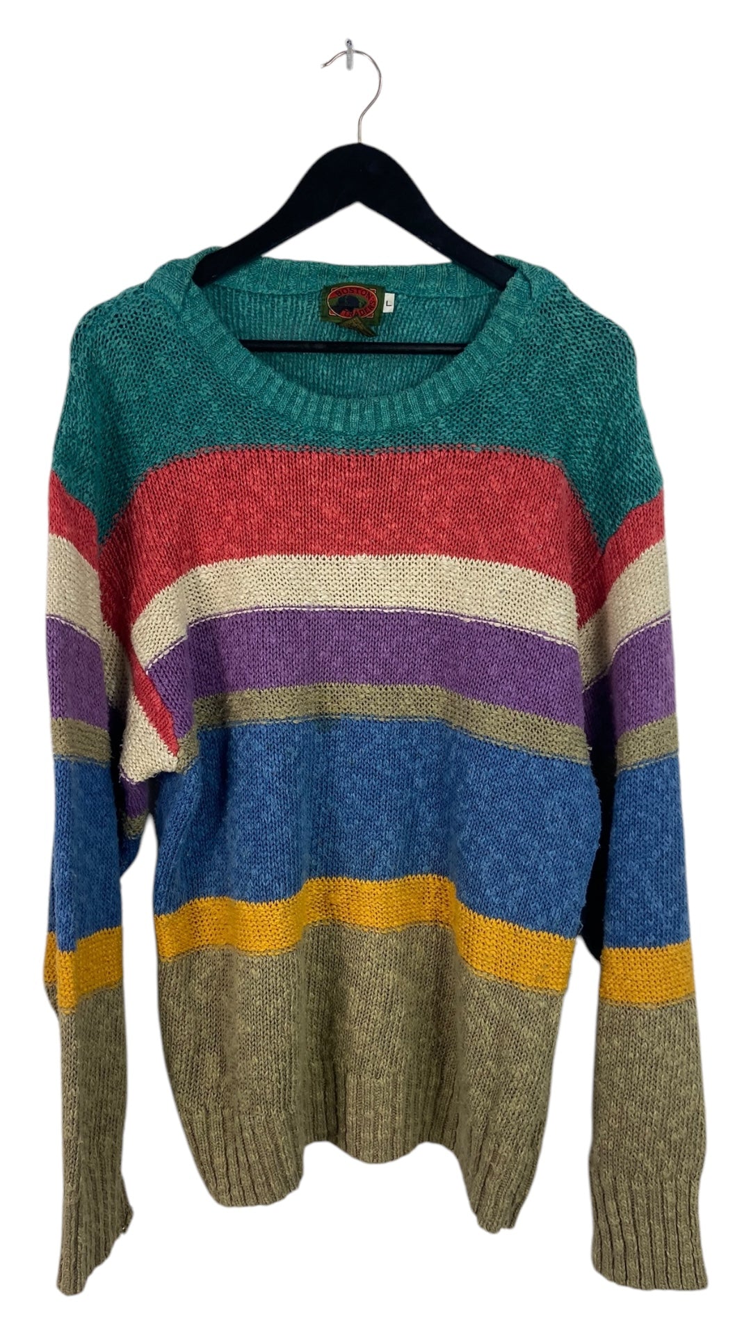 VTG Striped Boston Traders Multicolor Knit Sweater Sz L/XL