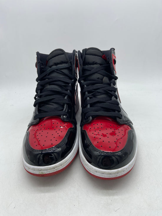 Preowned Air Jordan 1 High Patent Bred Sz 10.5M/12W 555088-063