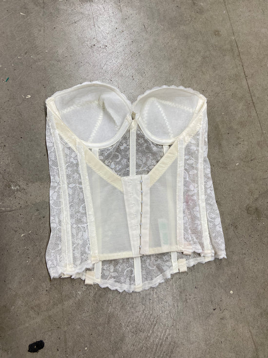 VTG White Lace Corset Sz Wmns 32C