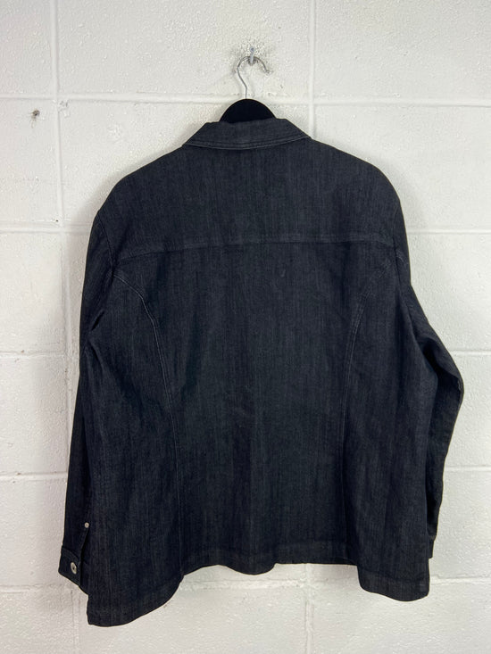 VTG Black Denim Work Jacket Sz L