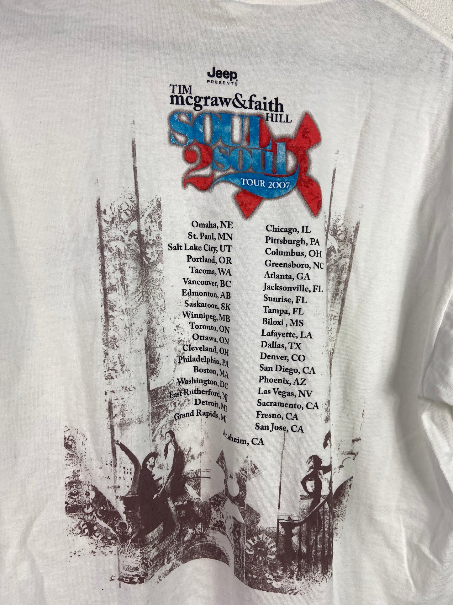 Y2K Tim McGraw & Faith Hill Soul Tour Tee Sz XL