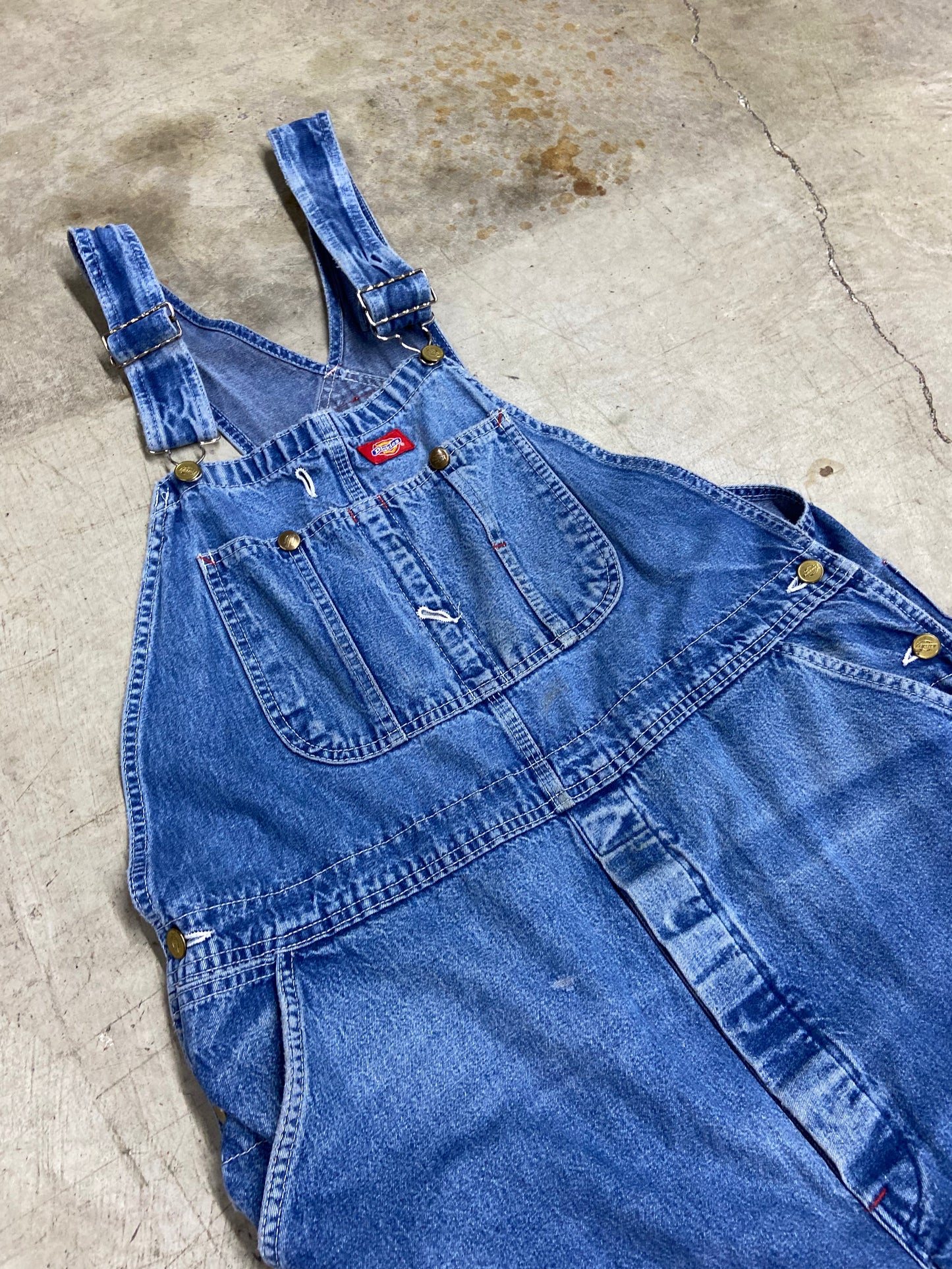 VTG Dickies Denim Overalls Sz 38x32