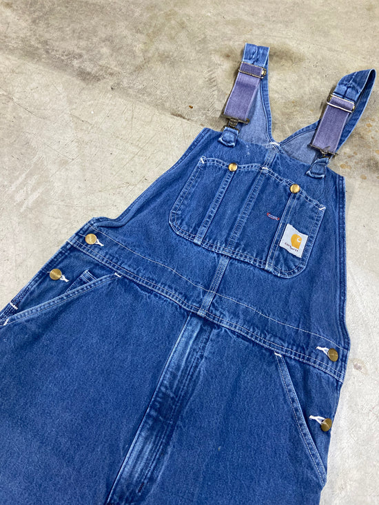 VTG Carhartt Denim Overalls Sz 38x36