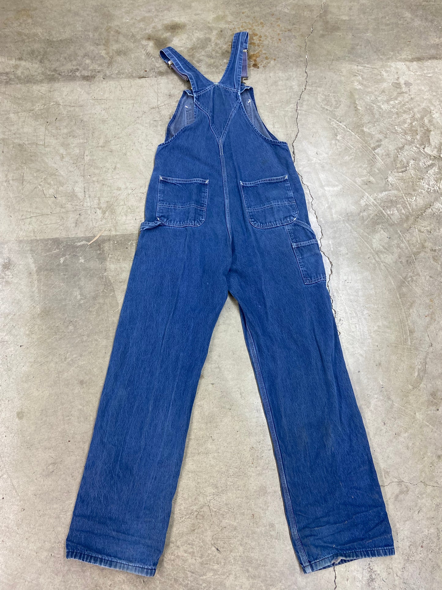 VTG Carhartt Denim Overalls Sz 38x36