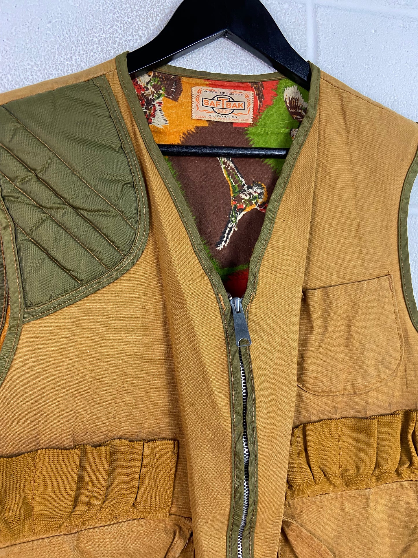 VTG Saftbak Hunting Clothes Brown Vest Sz M/L