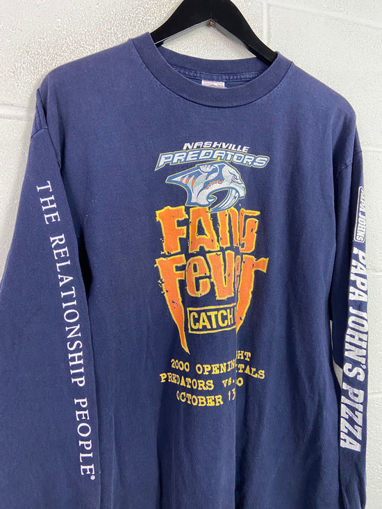 VTG Nashville Predators Fang Fever L/S Tee Sz XL