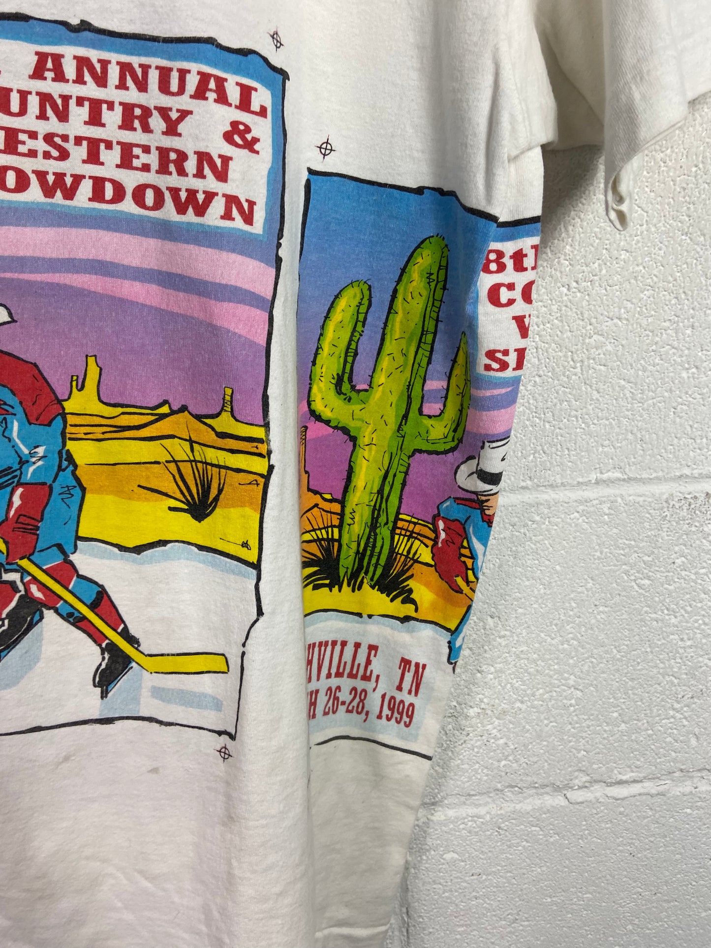 VTG Nashville Country and Western Showdown Test Print Tee Sz L