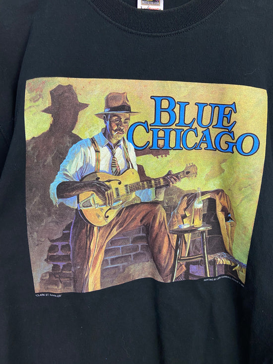 VTG Blue Chicago 1994 Painting Tee Sz XL