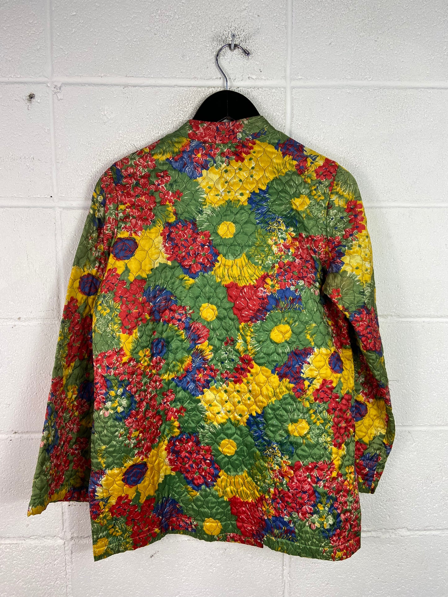 VTG Floral Button Up Quilt Jacket Sz Wmns L