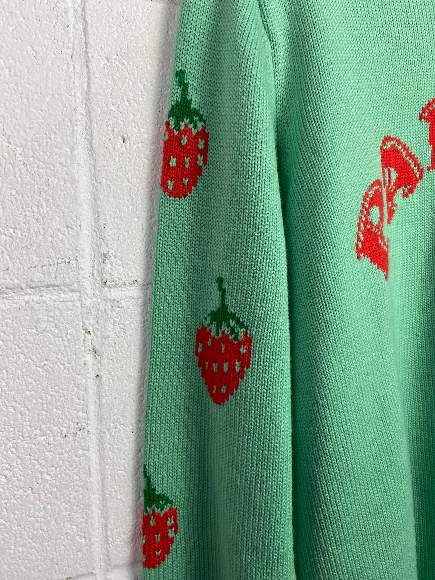 Palace Green Strawberry Knit Sweater Sz M