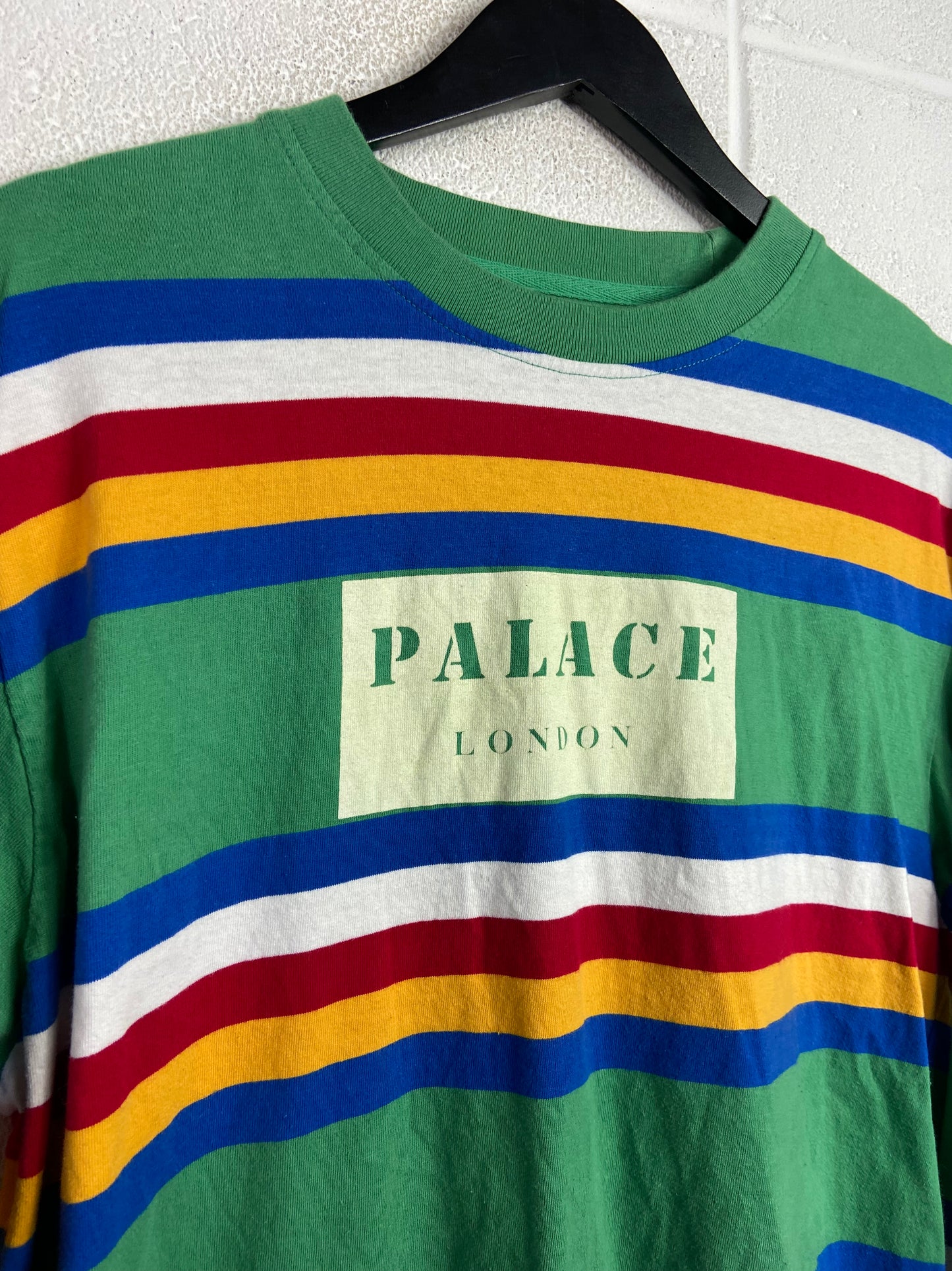 Palace London Rainbow Stripe LS Tee Sz M