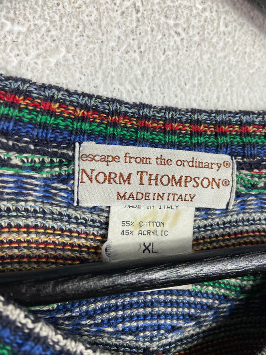 VTG Norm Thompson Fan Design Knitted Sweater Sz L