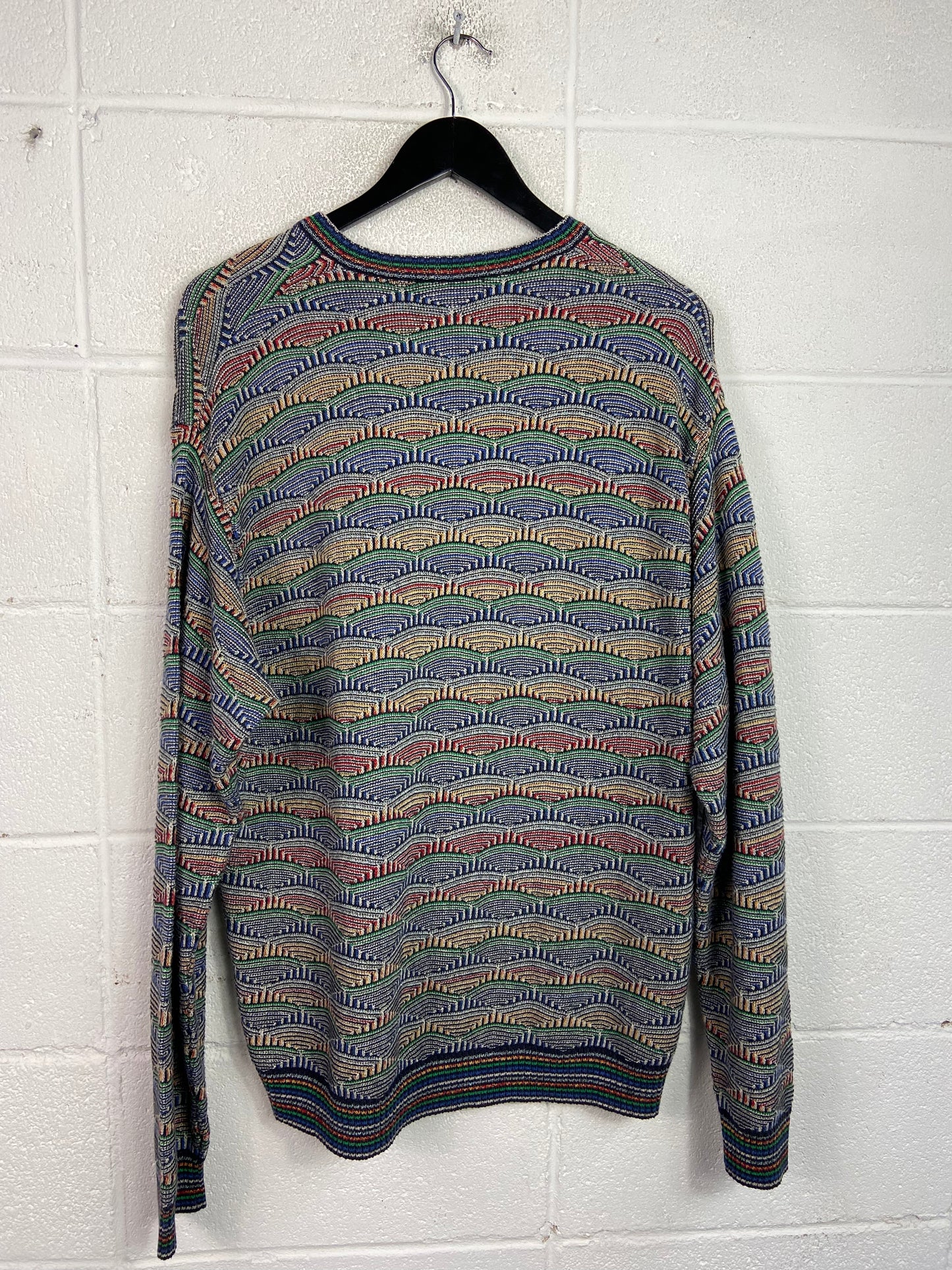 VTG Norm Thompson Fan Design Knitted Sweater Sz L