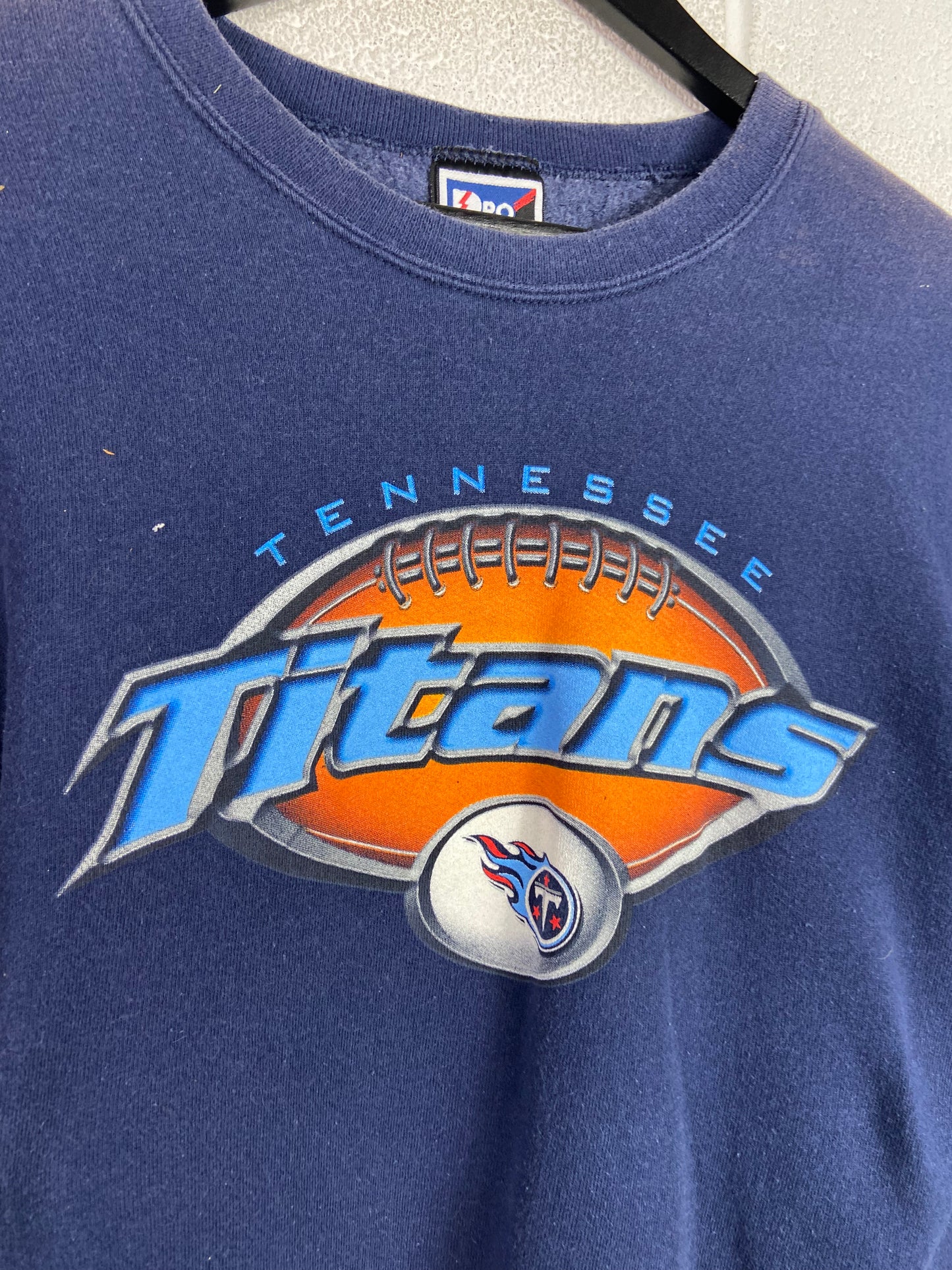 Y2K Tennessee Titans Navy Pro Layer Crewneck Sz L