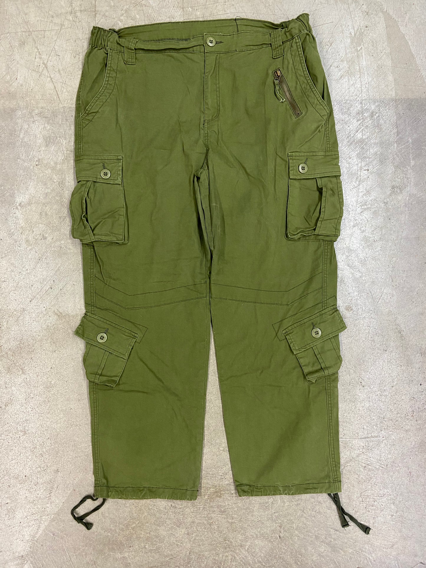 VTG Mustway Multipocket Green Cargo Pants Sz 40x29