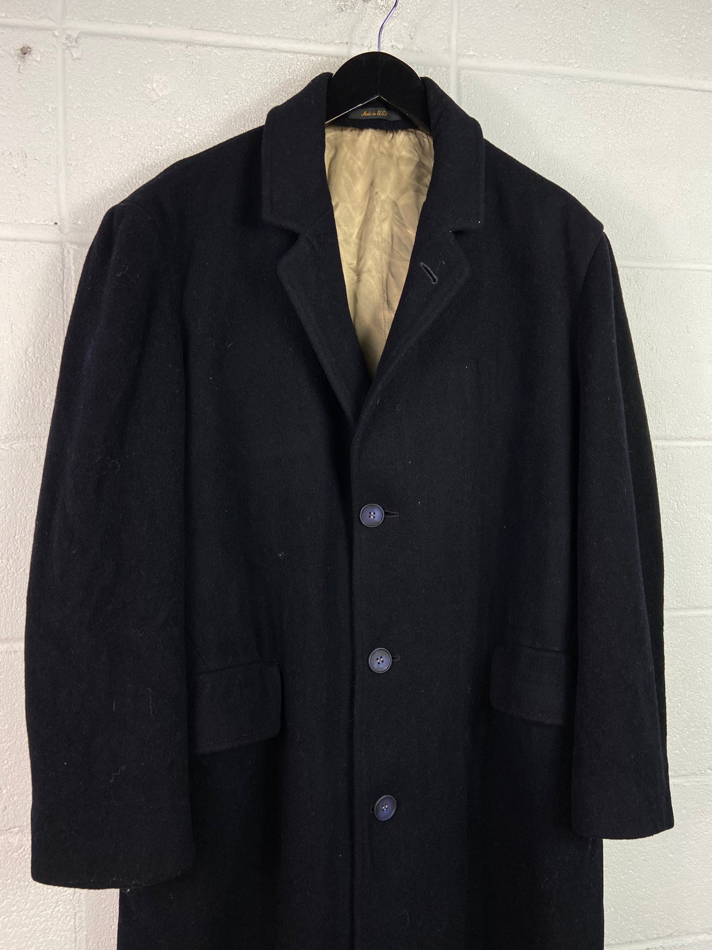 VTG Navy Blue Trench Coat Sz XL