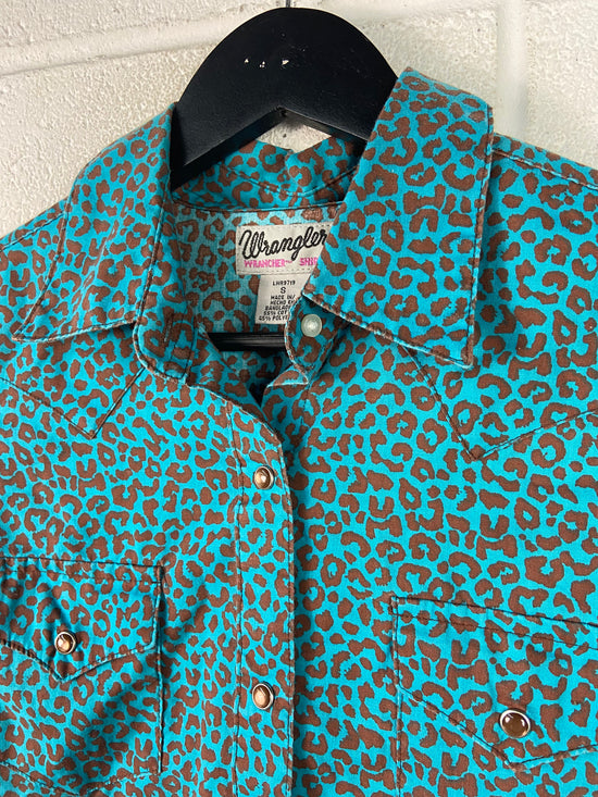 VTg Wmns Wrangler Cheetah Print Pearl Snap Sz S