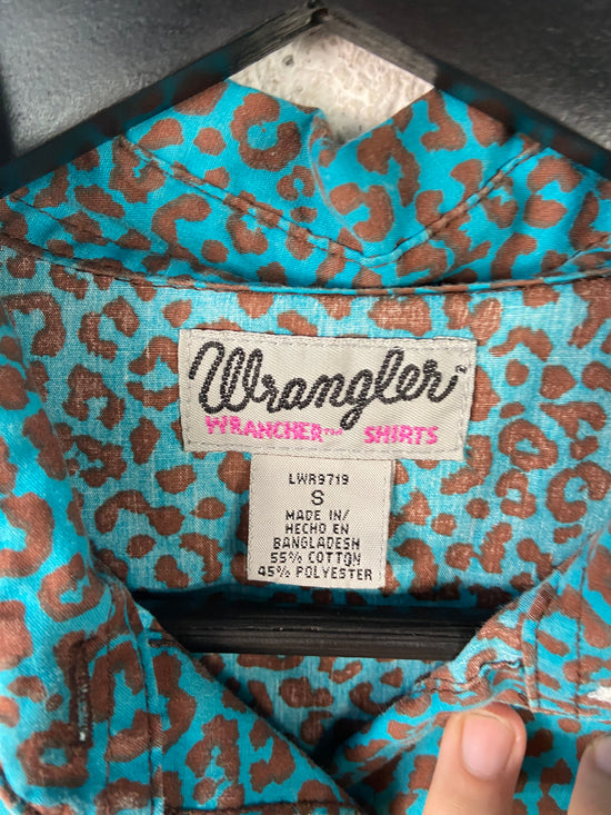 VTg Wmns Wrangler Cheetah Print Pearl Snap Sz S