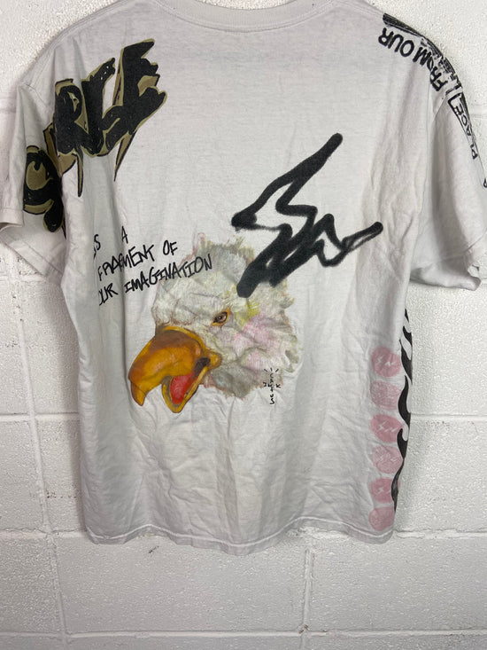 Preowned Cactus Jack x Fragment White Tee Sz M