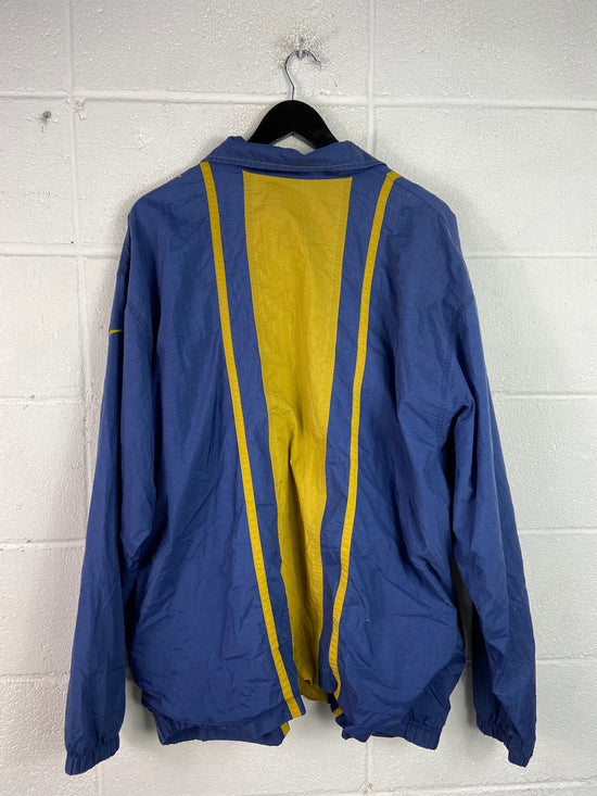 VTG Nike Navy/Gold Striped Rain Jacket Sz XL