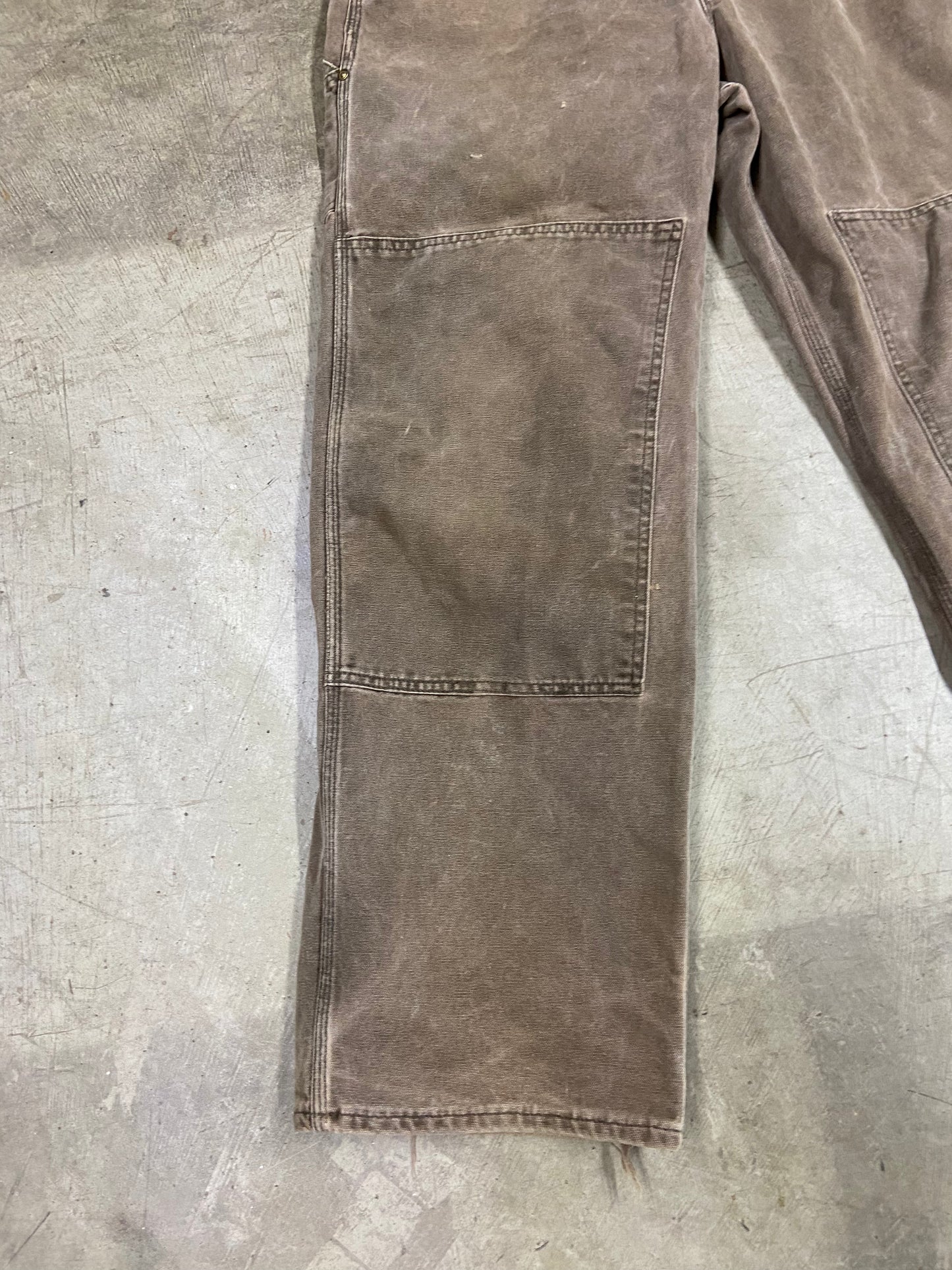 Preowned Heavily Faded Carhartt Brown Overalls Sz 40 Waist