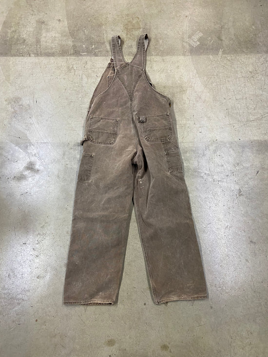 Preowned Heavily Faded Carhartt Brown Overalls Sz 40 Waist