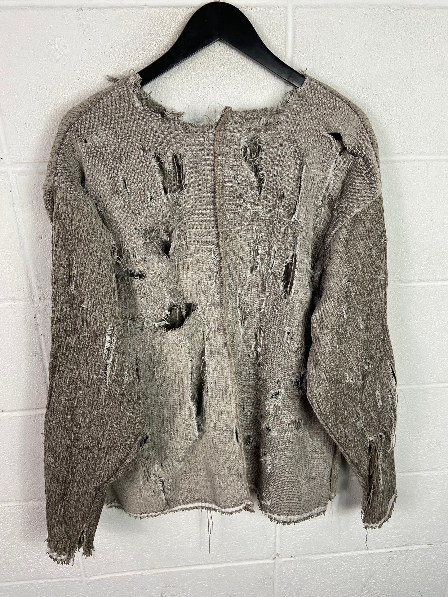 Pocket Nails Reworked Thrashed Suede Sweater Sz Cropped Med