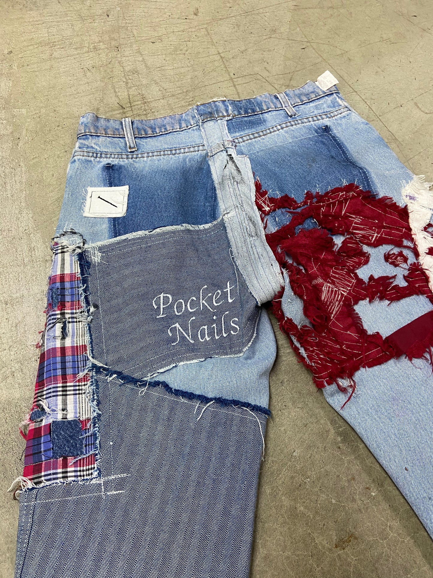 Pocket Nails Reworked Sashiko Patchwork Jeans Sz 32x30