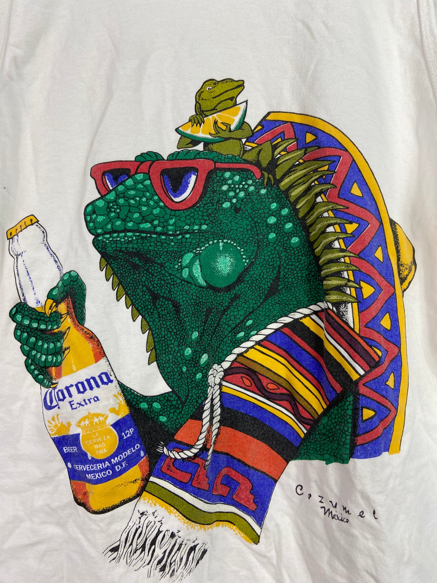 VTG Corona Extra Iguana Tank Top Sz XL