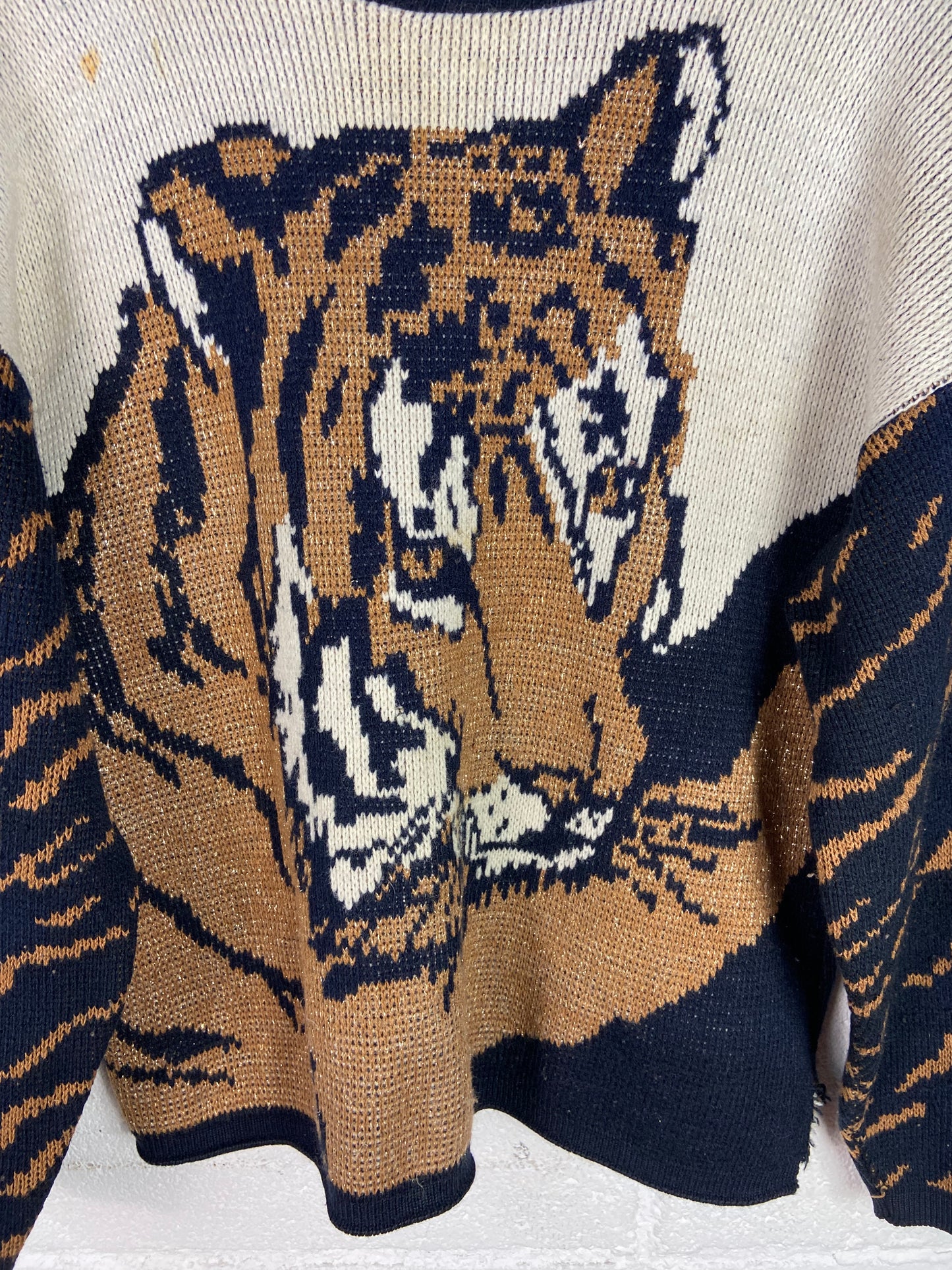 VTG Tiger Face Sweater Sz M