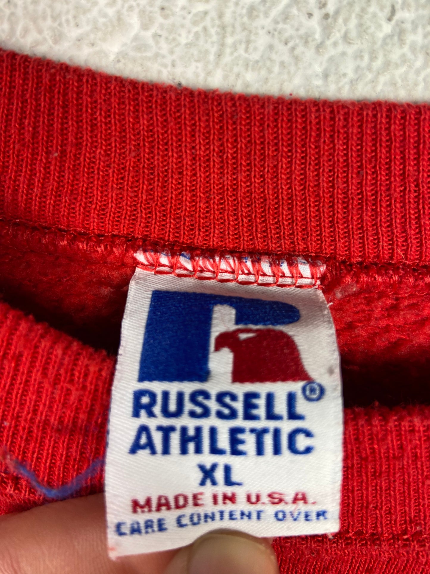 VTG Russel Athletic Blank Red Crewneck Sz L/XL