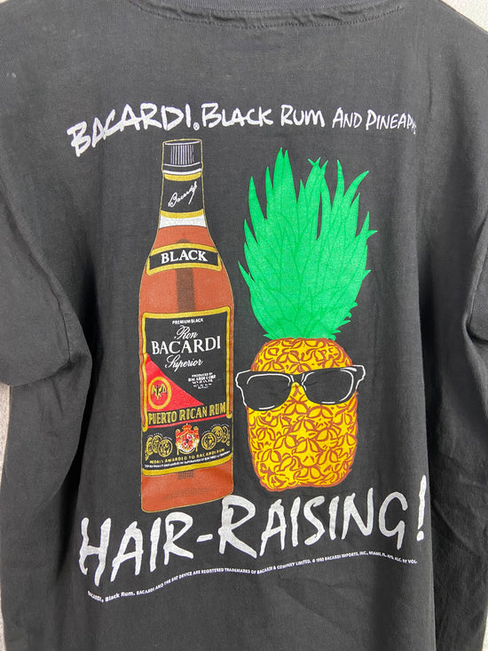 VTG Hair Raising Bacardi Black Rum Tee Sz M