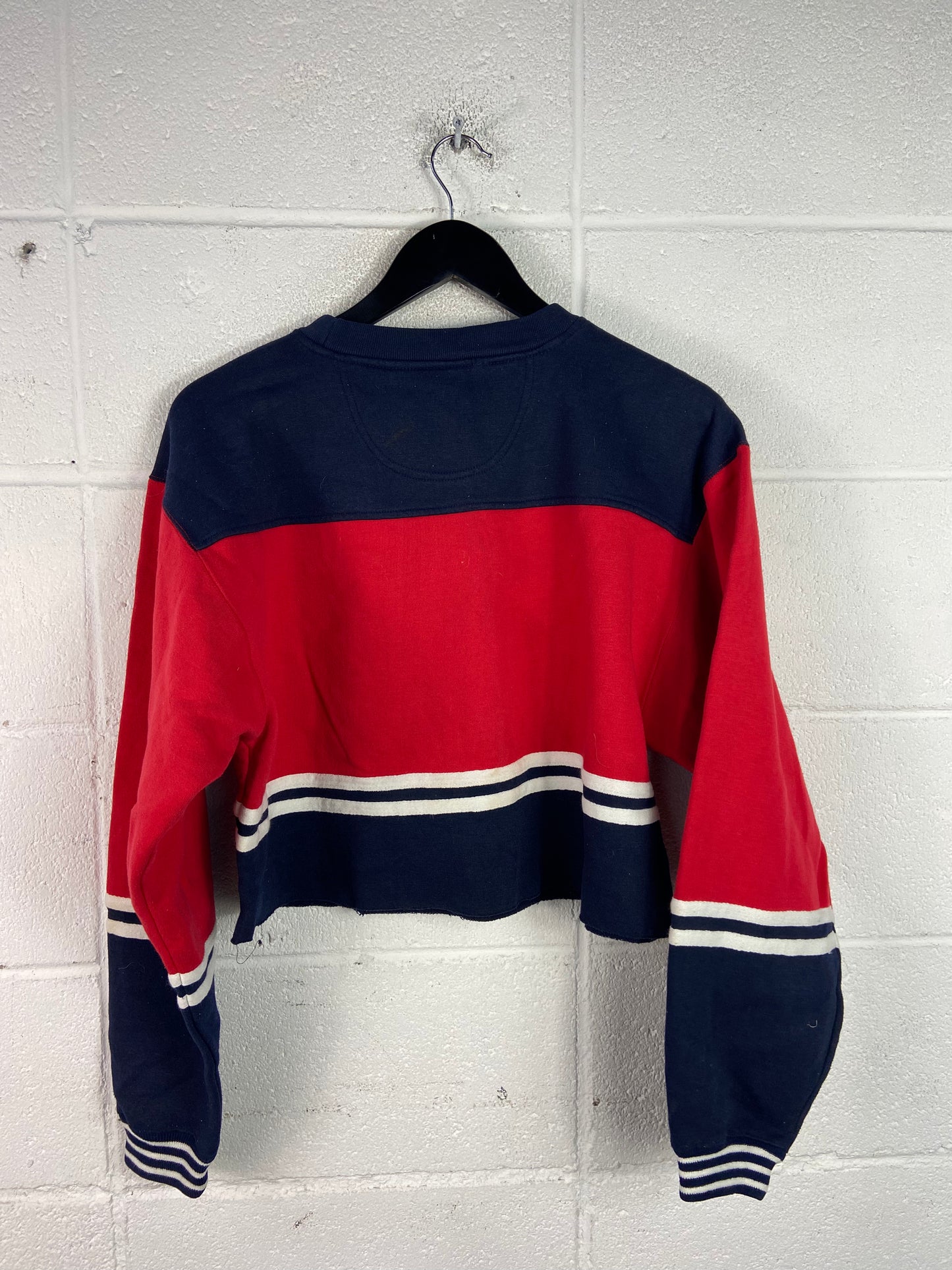 VTG Mickey Mouse Navy/Red Cropped Sweatshirt Sz Women’s M/L