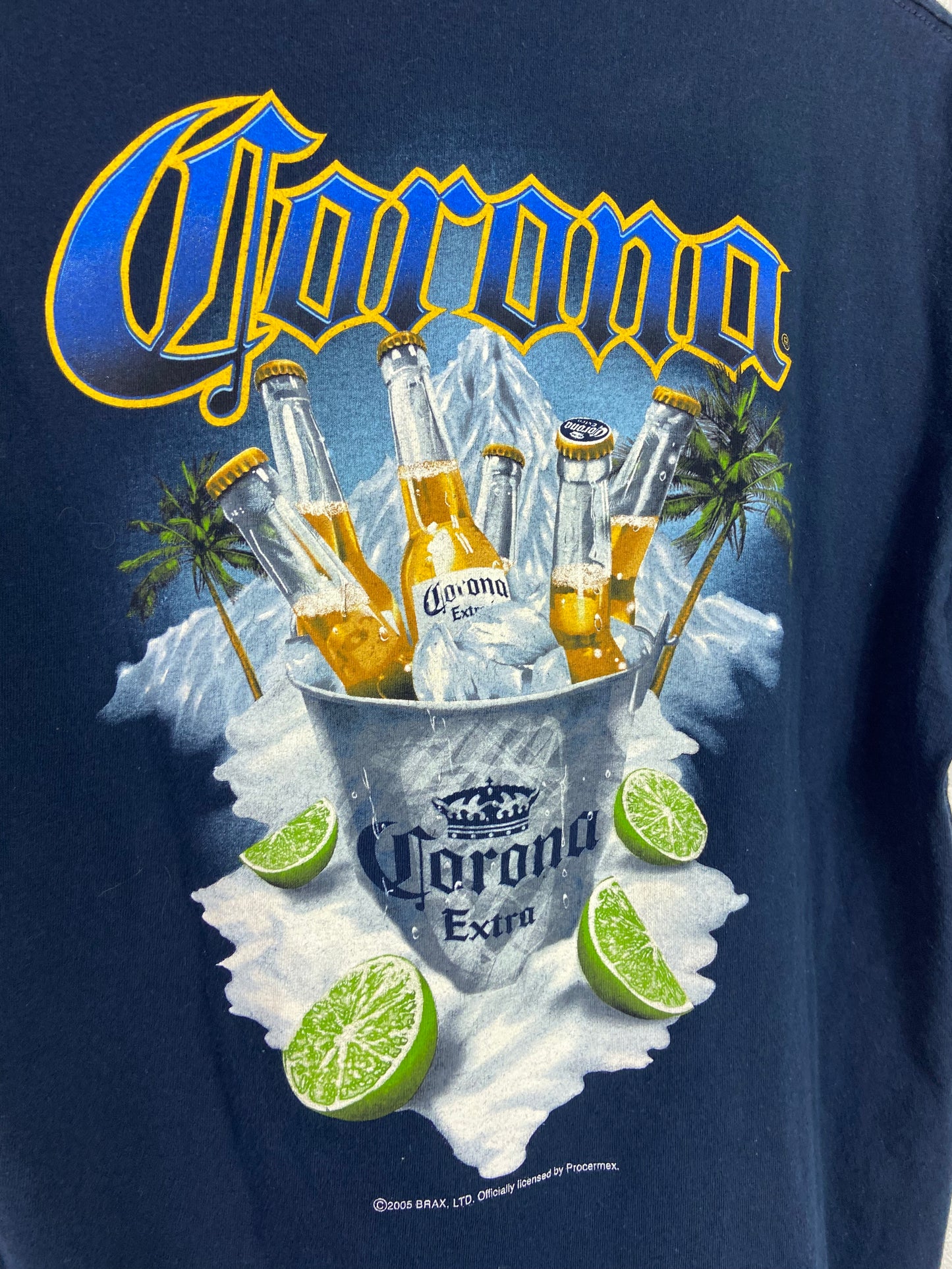 Y2K Corona Extra Ice Cold Beer Tee Sz L