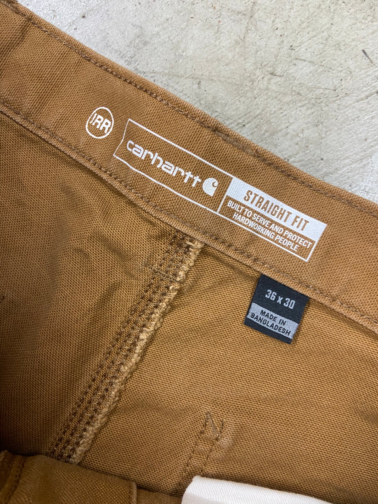 Carhartt Straight Fit Brown Double Knee Pants Sz 38x30