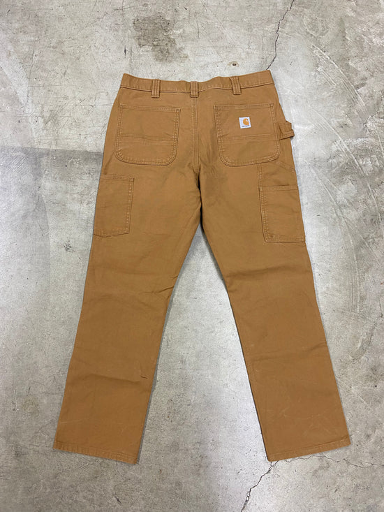 Carhartt Straight Fit Brown Double Knee Pants Sz 38x30