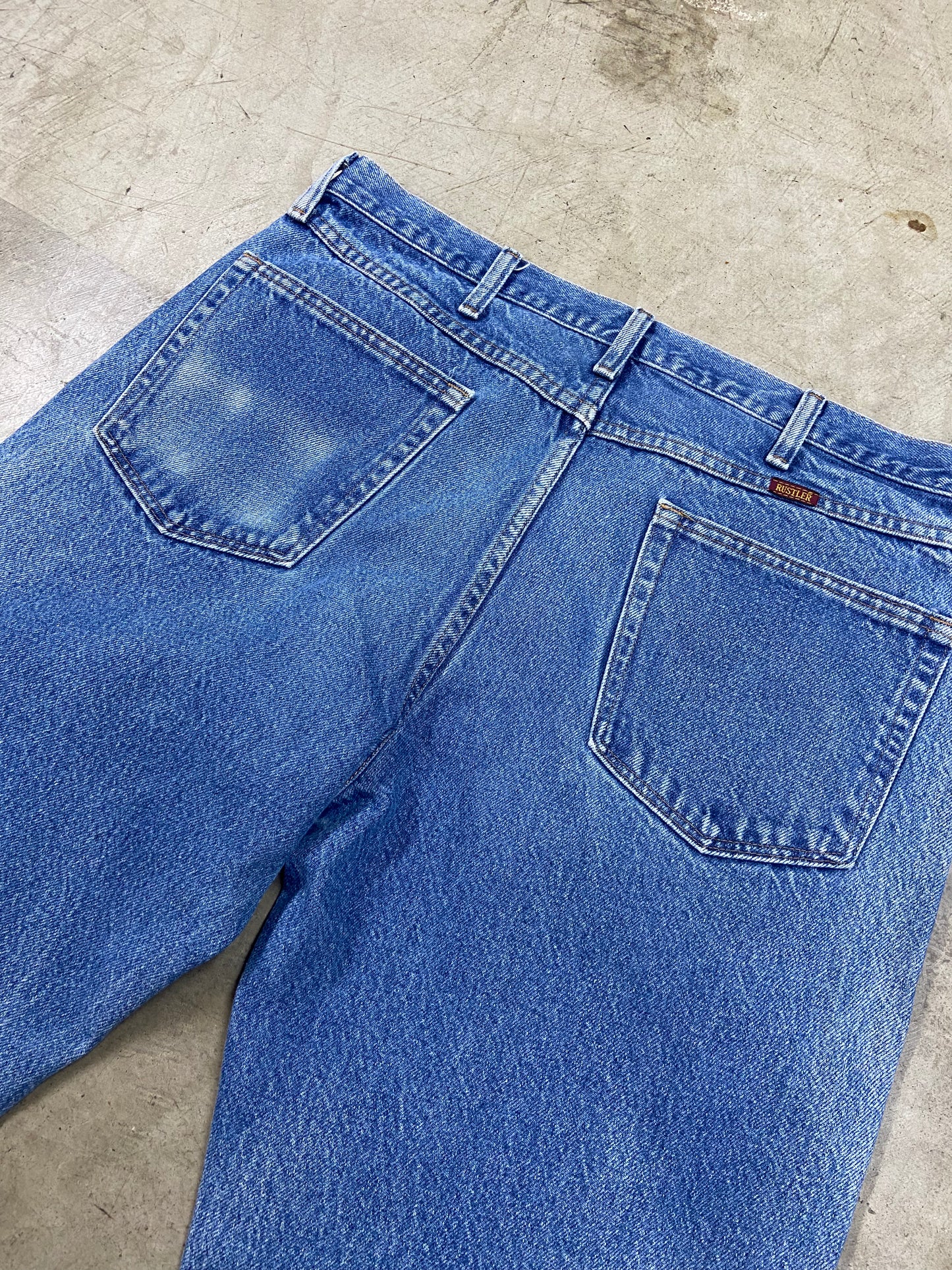 VTG Rustler Faded Denim Jeans Sz 36x30