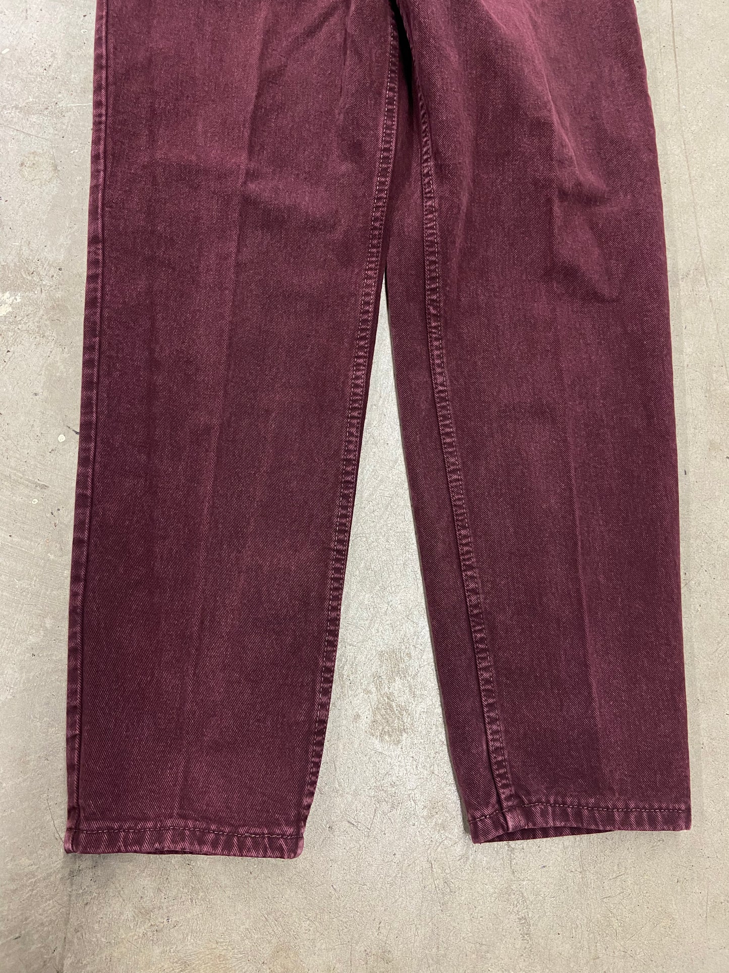 VTG Levi's 550 Burgundy Orange Tab Tapered Jeans Sz 34x30