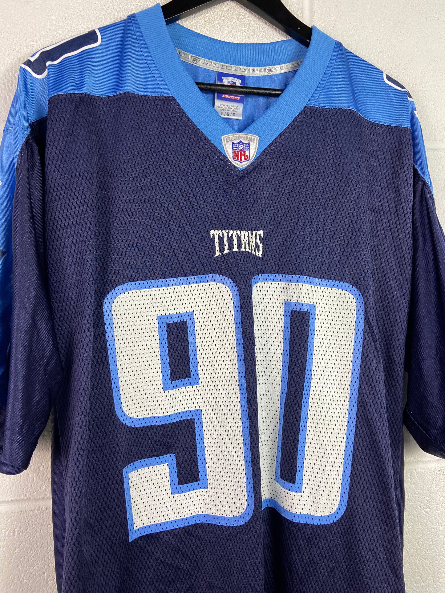 Y2K Tennessee Titans #90 Jevon Kearse Reebok Jersey Sz L