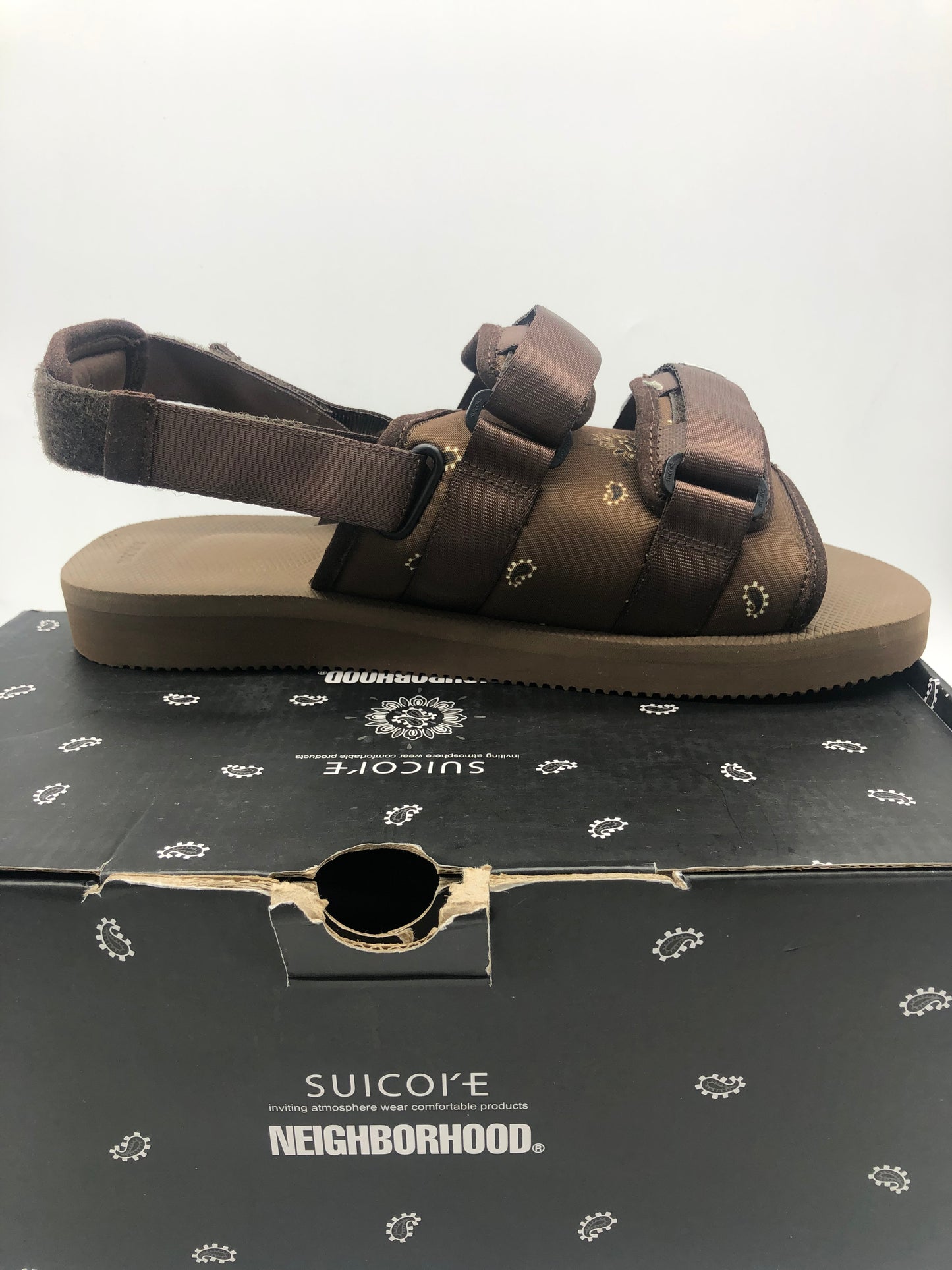 Preowned Suicoke x Neighborhood Moto Sandals Sz 12