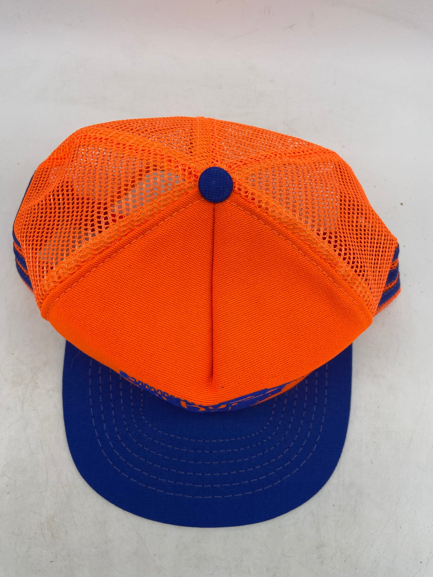 Vintage Call B4U Dig Orange/Blue 3 Stripe Trucker Hat