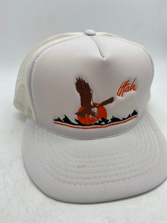 VTG Utah Eagle Nature White Trucker Hat