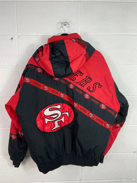 VTG San Francisco 49ers Pro Player Puffer Jacket Sz L