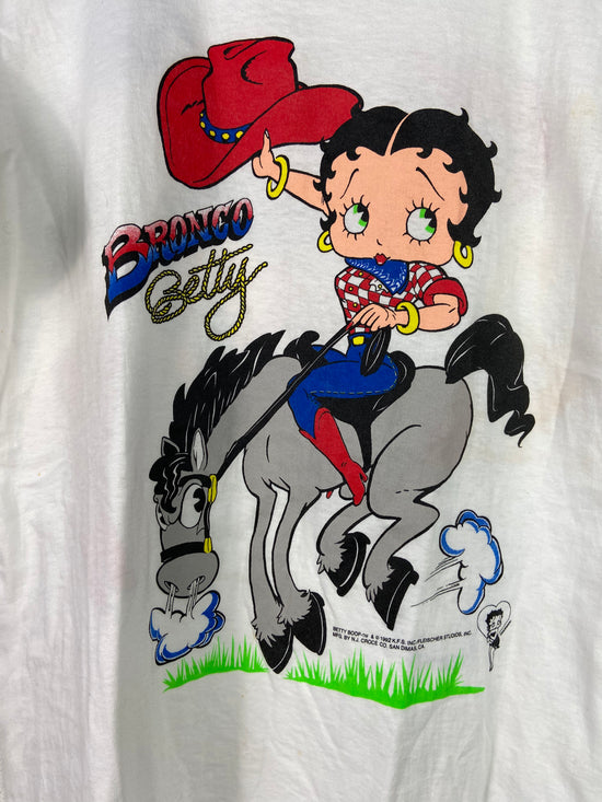 VTG Bronco Betty 1992 Cowboy Tee Sz L