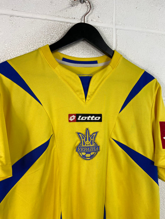 VTG 2006 Ukraine National Team Lotto Yellow/Blue Soccer Jersey Sz L/XL